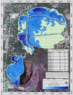 Alligator Lake Columbia County Bathymetric Map